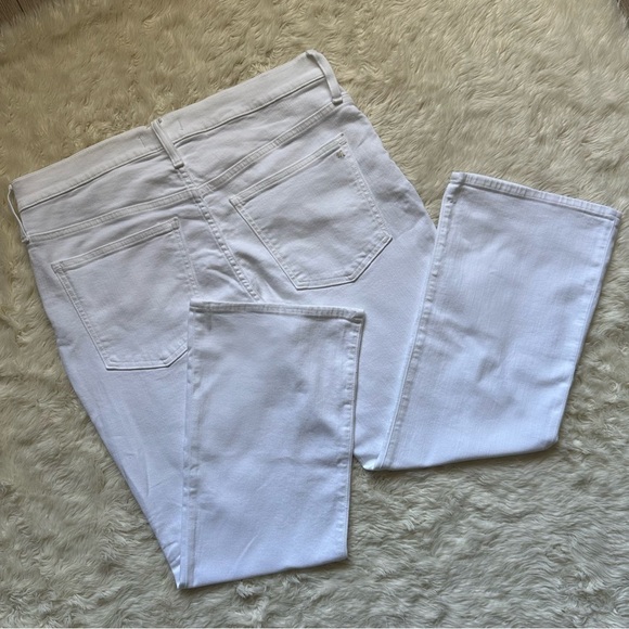 Madewell Jeans Petite Kick Out Crop Mid-Rise Stretch Pure White 31P NWT New - Picture 4 of 12